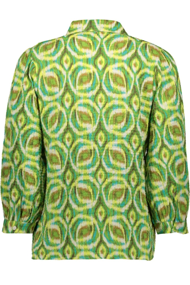 BLOUSE MET PRINT 53234 20 GREEN/AQUA